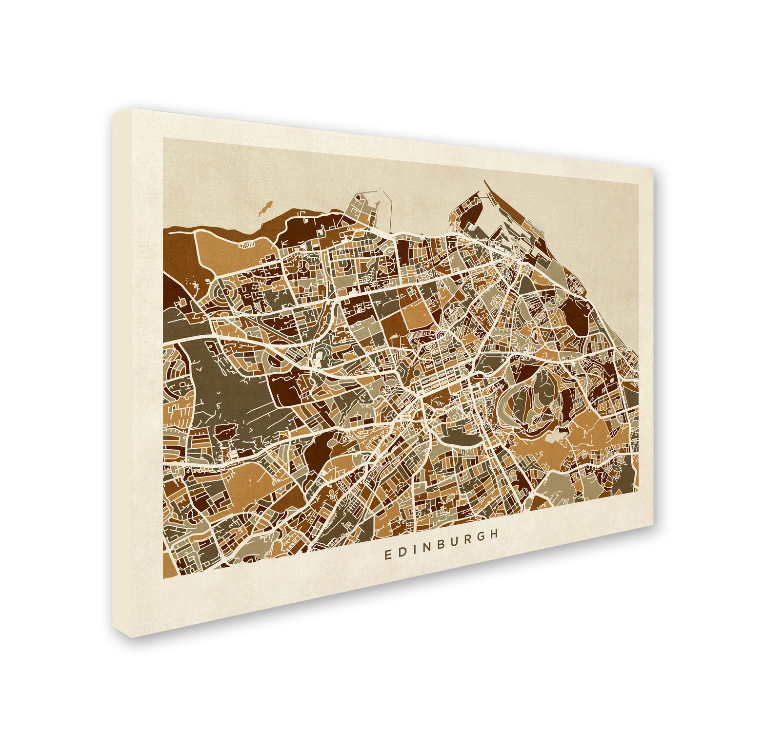 'Edinburgh Street Map' Canvas Art by Michael Tompsett, 14