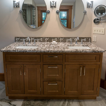 Bedroom transformed into a bathroom