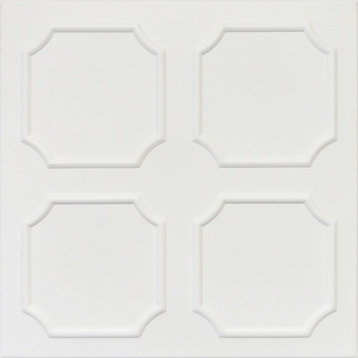 19.6"x19.6" Styrofoam Glue Up Ceiling Tiles R1 Ultra Pure White Behr Satin