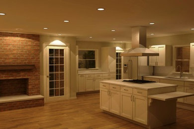 Example of a mid-sized transitional home design design in Phoenix