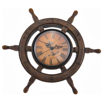 Master of Destiny Ship`s Wheel Nautical Wall Clock 11.5 inch