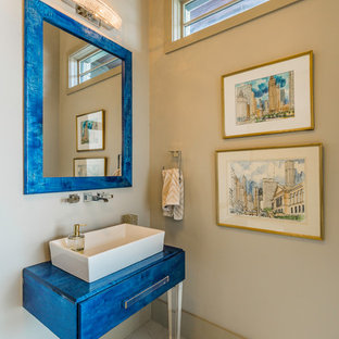 75 Beautiful Small Powder Room With Recycled Glass Countertops