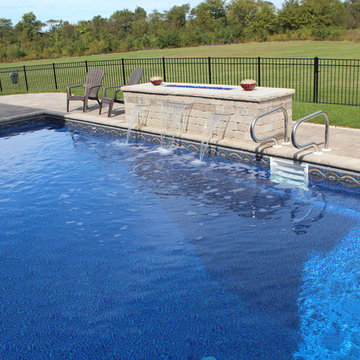 Rectangle Pool with Polymer Walls and a Vinyl Liner + Coverstar Automatic Cover