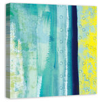 DDCG - "Revive" Canvas Wall Art, 30"x30" - This 30x30 premium gallery wrapped canvas showcases a bold mix of color in shades of teal adn cobalt. The wall art is printed on professional grade tightly woven canvas with a durable construction, finished backing, and is built ready to hang. The result is a remarkable piece of wall art that will add elegance and style to any room.