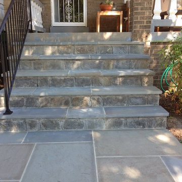 Blue Thermal Cut Flagstone Walkway in Washington DC, Petworth NW