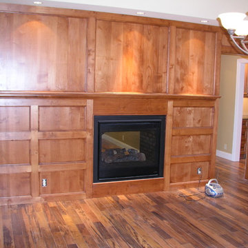 Remodels | Wood Paneled Dining Room & Fireplace