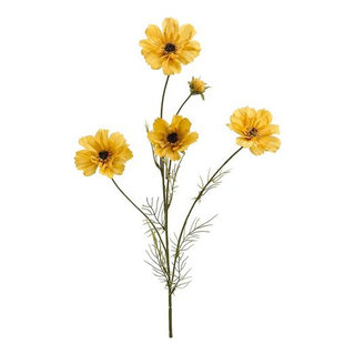 Silk Plants Direct Cosmos Spray - Yellow - Pack of 12 - Artificial Flower  Arrangements - by Silk Plants Direct | Houzz