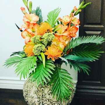 Artificial flower arrangement Orange Gladiolus