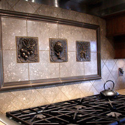 Kitchen backsplash mosaic and metal accent mural - Tile