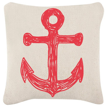 Anchor and Flag Sketch Pillow 18"x18"