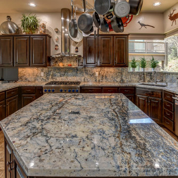 Azul Fantasy Granite with full height back splash