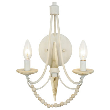 Varaluz 350W02 Brentwood 2 Light 16" Tall Wall Sconce - Country White