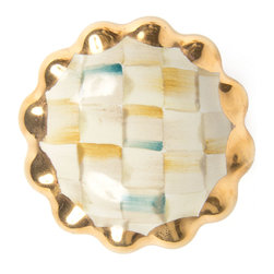Parchment Check Round Knob | MacKenzie-Childs - Cabinet And Drawer Knobs