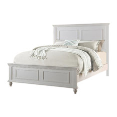 Queen Wooden Bed, White