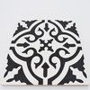 8"x8" Argana Handmade Cement Tile,White/Black , Set of 12
