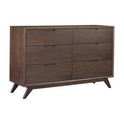 Palm Springs 6-Drawer Wooden Mid Century Dresser
