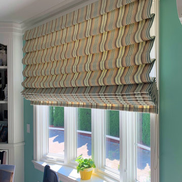 Hobbled Roman Shade on Bow Window