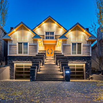 Gentle, graceful lighting highlights the horizontal and vertical