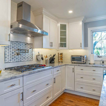 Navy Blue Island Kitchen