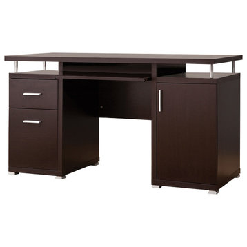 Coaster Tracy Contemporary 2-drawer Wood Computer Desk Cappuccino