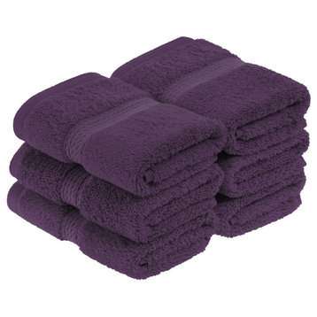 6 Piece Egyptian Cotton Soft Quick Dry Towel, Plum