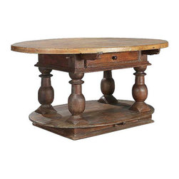 Swedish Baroque Oval Pine/Birch Table - Side Tables And End Tables