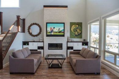 Trendy living room photo in Vancouver