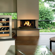 fireplace and great room