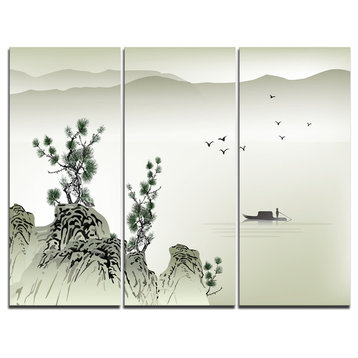 "Mountains and Sea" Canvas Art Print, 3 Panels, 36"x28"