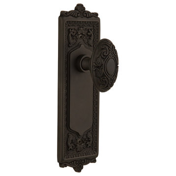 Egg and Dart Plate Passage Victorian Knob, Oil Rubbed Bronze