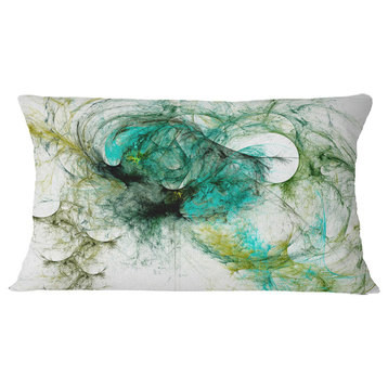 Wings of Angels Green Abstract Throw Pillow, 12"x20"
