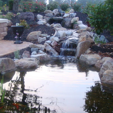 Patio-side water gardens