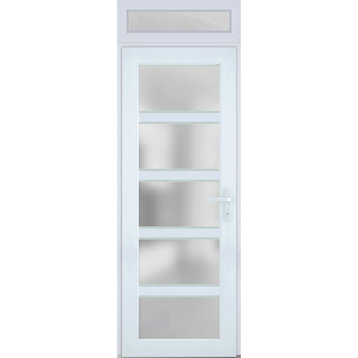 Front Exterior Prehung Door Frosted Glass / Manux 8002 White / 36 x 96" Left In