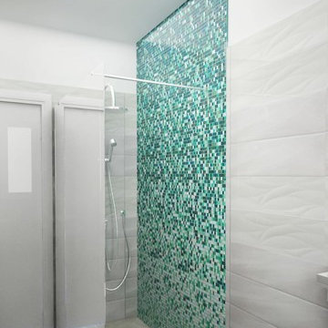 INTERIOR DESIGN - bagno verde e cipria