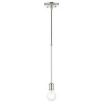 Livex Lighting - Lansdale 1 Light Pendant, Brushed Nickel - This 1 light Single Pendant from the Lansdale collection by Livex Lighting will enhance your home with a perfect mix of form and function. The features include a Brushed Nickel finish applied by experts.