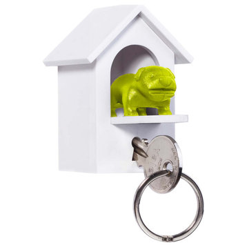 Watch Dog Key Holder, White And Green