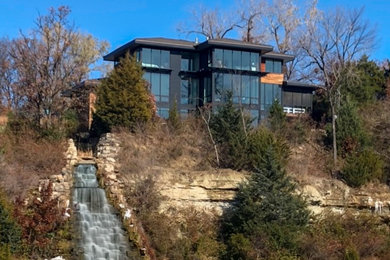 Inspiration for a modern exterior home remodel in Kansas City