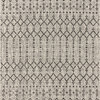 Ourika Moroccan Geometric Indoor/Outdoor Rug, Light Gray/Black, 8x10