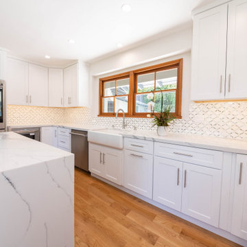 WHITE MIXED WITH WOOD KITCHEN, ENCINO