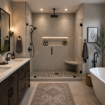 Mountain Modern Luxury Bathroom | Blowing Rock, NC