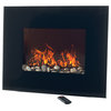 Black Glass Panel Electric Fireplace Wall Mount & Remote by Northwest