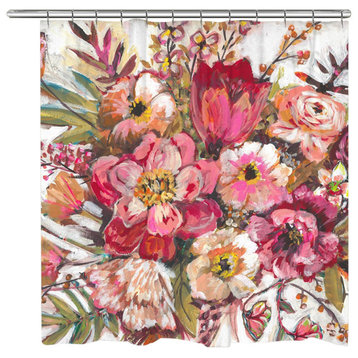 Pink Posies Shower Curtain