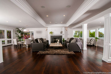 Transitional living room photo in San Diego