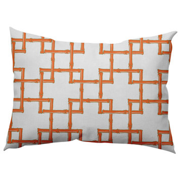 Bamboo Decorative Throw Pillow, Blood Orange, 14"x20"