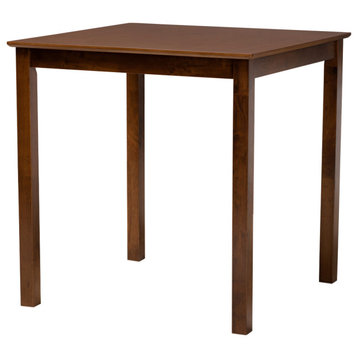 Lawler Walnut Brown Wood Counter Height Pub Table