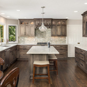 LO Transistional with hints of Industrial Kitchen, Mudroom and Stairway Remodel