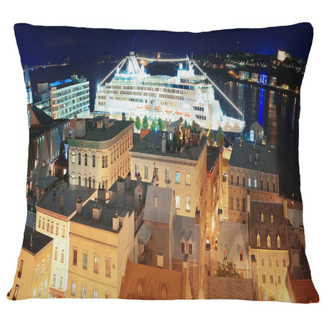 Quebec City Cityscape Photo Throw Pillow, 18"x18"