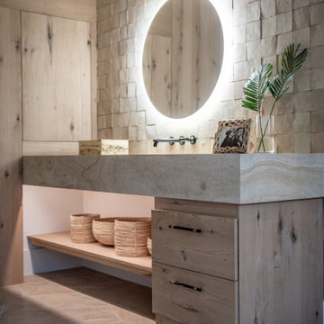 Desert modern master bedroom and bathroom