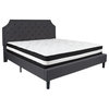 Brighton King Size Tufted Upholstered Platform Bed in Dark Gray Fabric with...
