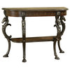 Powell Masterpiece Floral Demilune Console Table with Horse Head